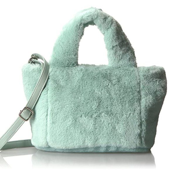 Boutique 9 Accessories - Faux Fur Plush Mini Satchel